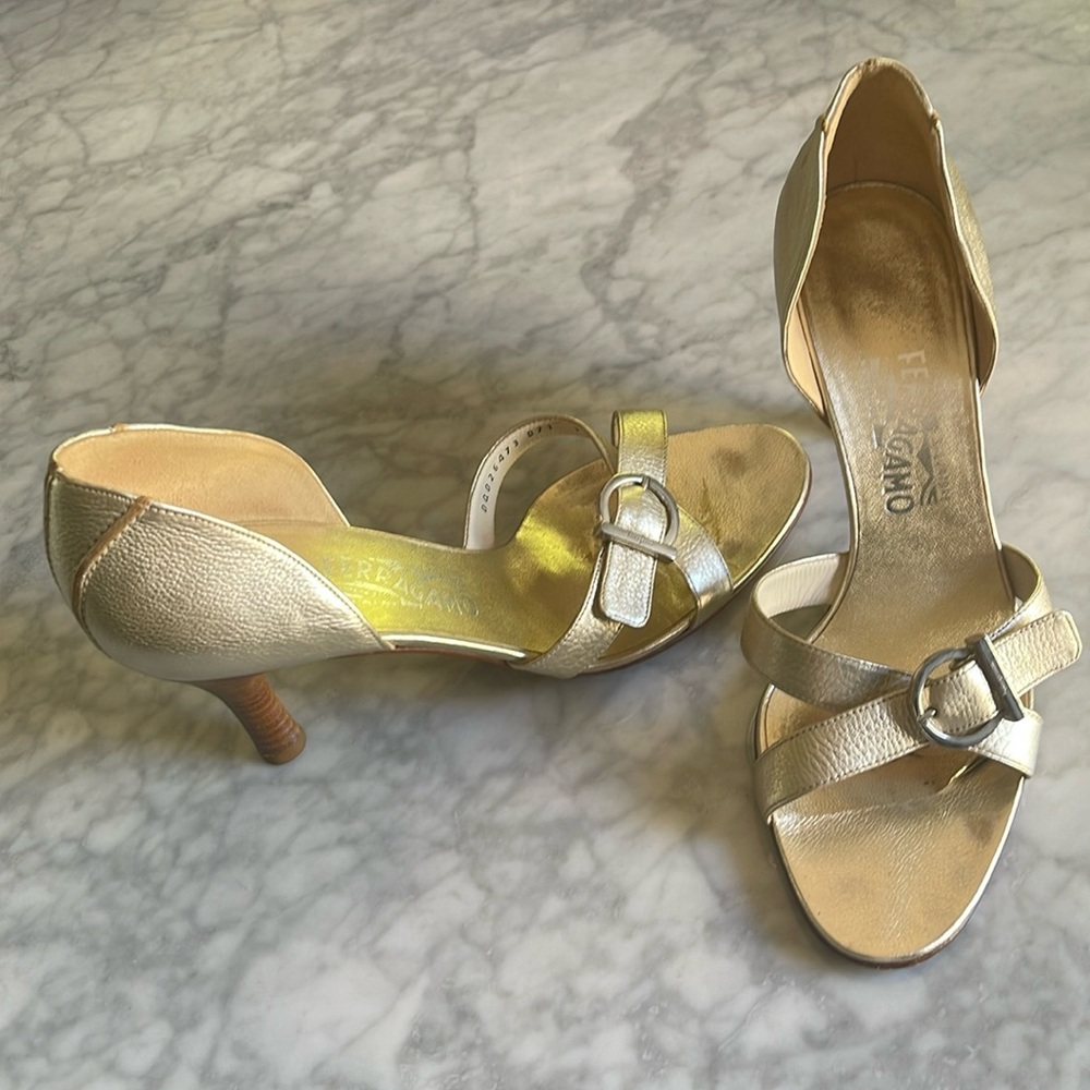 Ferragamo Gold Heels